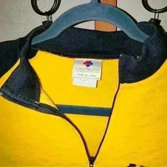 Descente Japan men’s yellow 1/4” zip cotton/wool blend - Picture 6 of 6